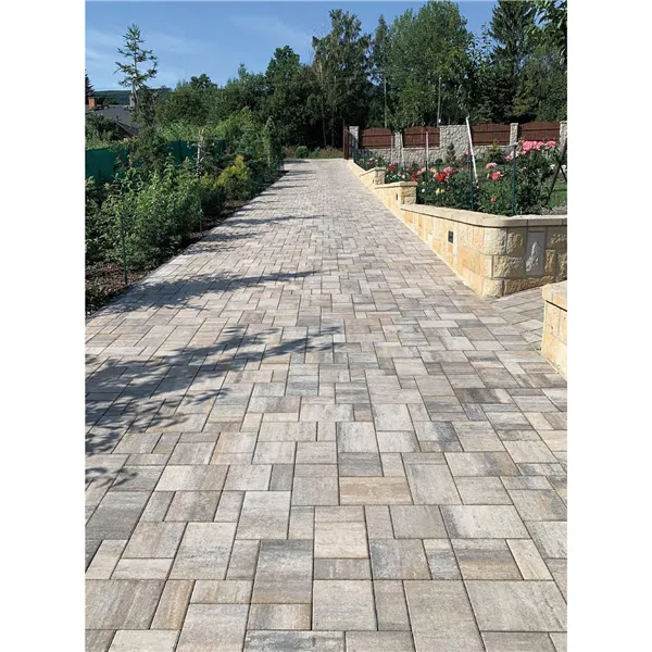 SEMMELROCK CITYTOP Elegant Kombi / dlažba se zkosenou hranou, výška 6 cm, PaveLock System - bílohnědočerná