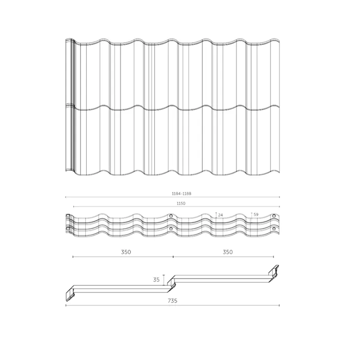 BUDMAT / BELLA SARA 350/1150 D-MAT PLUS RAL 9005 - černá
