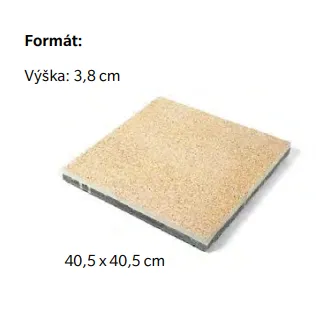 SEMMELROCK CORONA BRILLANT / dlaždice 40,5x40,5x3,8 cm, povrch z přírodního kamene - obilná žlutá