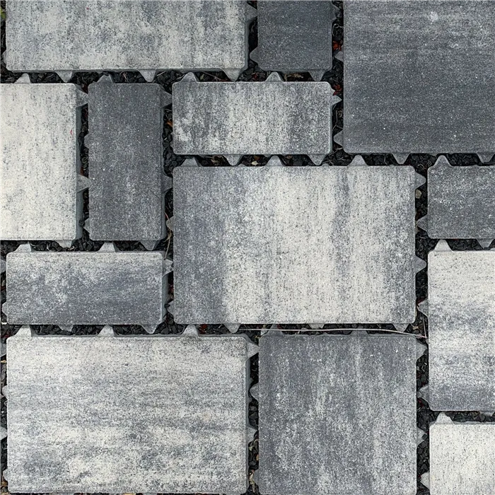 SEMMELROCK CITYTOP Eko Kombi / dlažba se zkosenou hranou, výška 6 cm - bíločerná