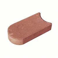 SEMMELROCK TRÁVNÍKOVÝ OBRUBNÍK / 22x12x4 cm, se zkosenou hranou, hladký povrch, oblé zakončení - červená