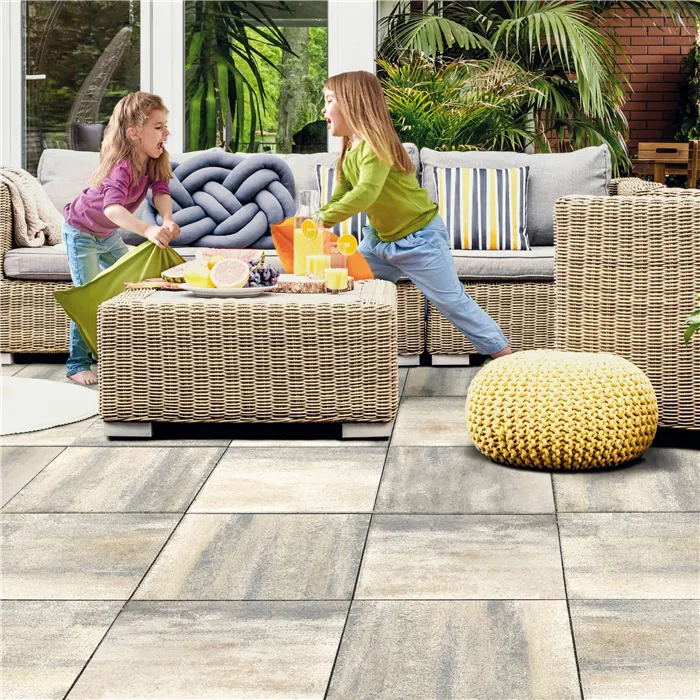 SEMMELROCK ZAHRADNÍ DLAŽDICE ELEGANT / dlaždice se zkosením 30x30x4 cm - bílohnědočerná