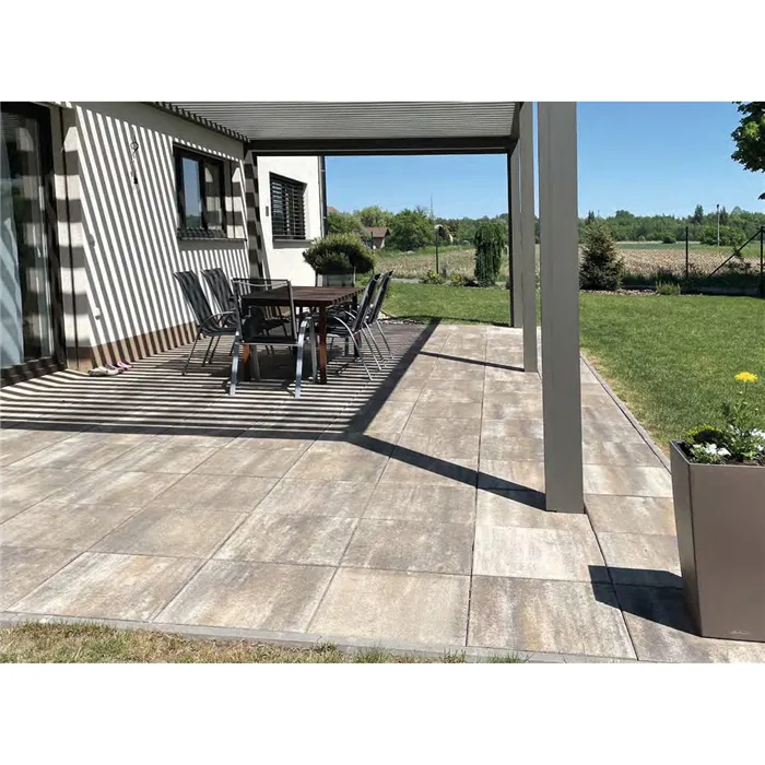 SEMMELROCK ZAHRADNÍ DLAŽDICE ELEGANT / dlaždice se zkosením 40x40x4 cm - bílohnědočerná