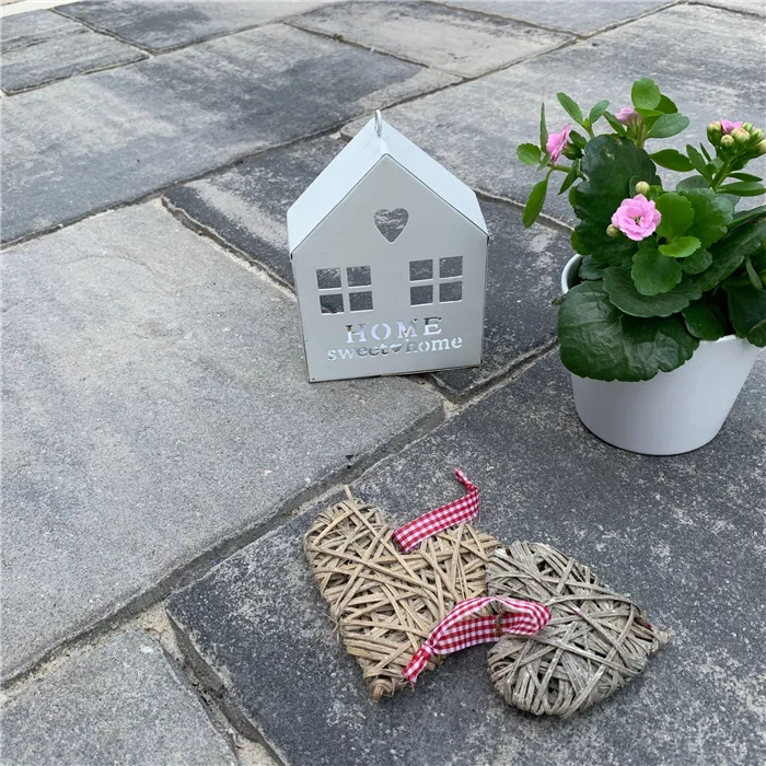 SEMMELROCK SUPREMA Kombi / dlažba, výška 6 cm, nepravidelný povrch, mírně zvlněné hrany - lávově šedý mix