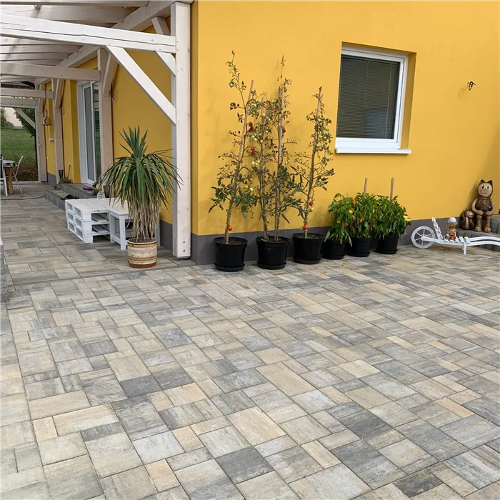 SEMMELROCK CITYTOP Elegant Kombi protect / dlažba se zkosenou hranou, výška 6 cm, PaveLock System - bíložlutočerná