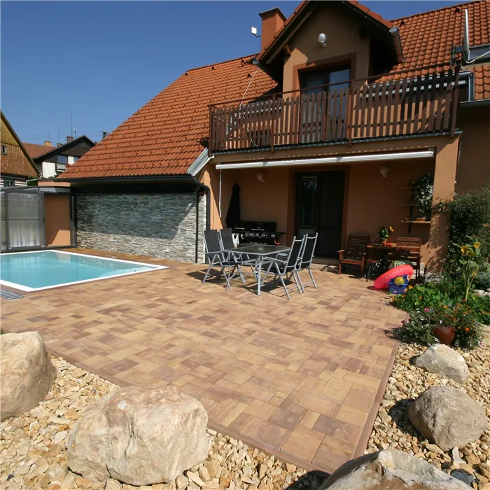 SEMMELROCK CITYTOP Elegant Kombi / dlažba se zkosenou hranou, výška 6 cm, PaveLock System - triomix podzim