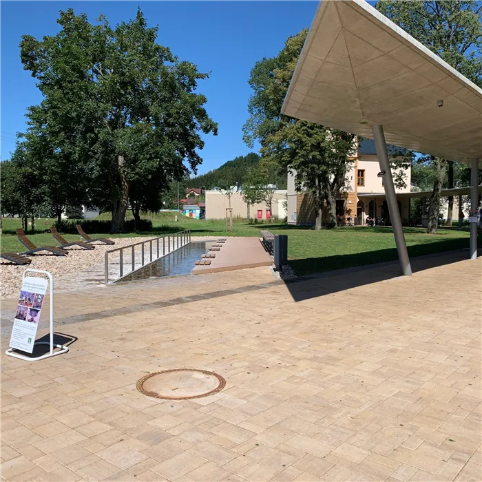 SEMMELROCK CITYTOP Elegant Kombi / dlažba se zkosenou hranou, výška 8 cm, PaveLock System - bíložlutokaramelová