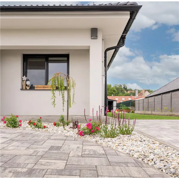 SEMMELROCK CITYTOP Elegant Kombi protect / dlažba se zkosenou hranou, výška 8 cm, PaveLock System - bíločerná