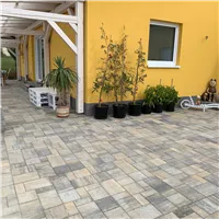 SEMMELROCK CITYTOP Elegant Kombi protect / dlažba se zkosenou hranou, výška 8 cm, PaveLock System - bíložlutočerná