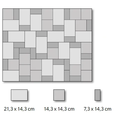 SEMMELROCK RHODOS Elegant Kombi / dlažba s hladkým povrchem, výška 6 cm, mírně zvlněné hrany - lávově hnědá melírovaná