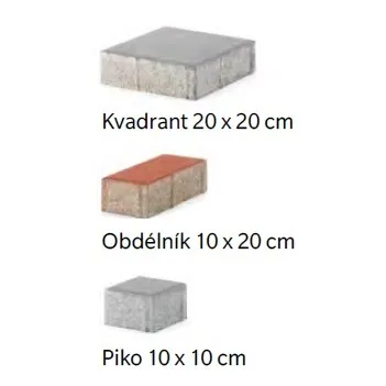 SEMMELROCK CITYTOP Kvadrant / dlažba bez zkosené hrany (hladká) 20x20x8 cm - šedá