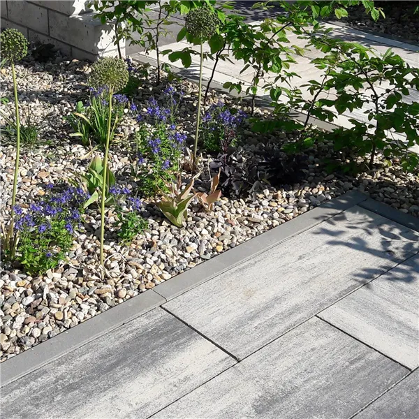 SEMMELROCK METRA 10 / chodníkový obrubník 100x10x25 cm, horní plocha rovná - šedá