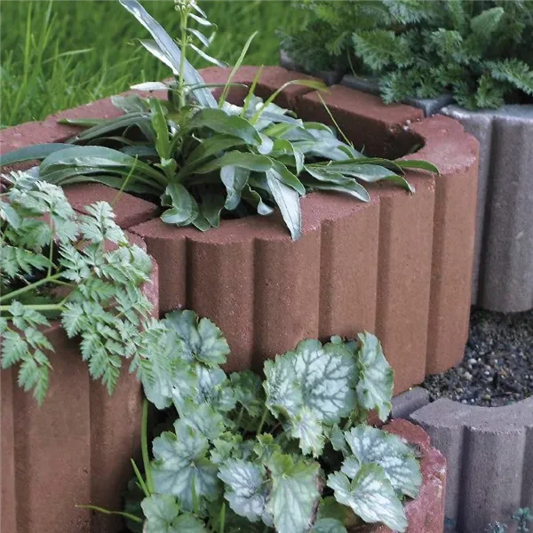 SEMMELROCK MINIFLOR / svahová tvarovka 29,5x26x14 cm, oblé hrany, hladký povrch - červená