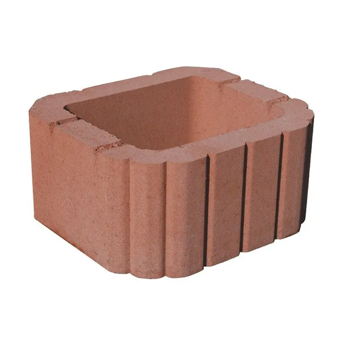 SEMMELROCK MINIFLOR / svahová tvarovka 29,5x26x14 cm, oblé hrany, hladký povrch - červená