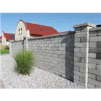 SEMMELROCK CASTELLO / plotový systém - stříška 33x25x8 cm, otloukaný povrch, rustikální vzhled, nepravidelné hrany - šedá