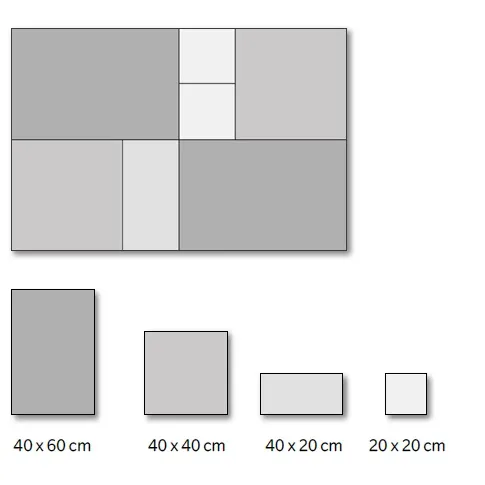 SEMMELROCK SUPREMA Kombi / dlažba, výška 6 cm, nepravidelný povrch, mírně zvlněné hrany - bílohnědočerná