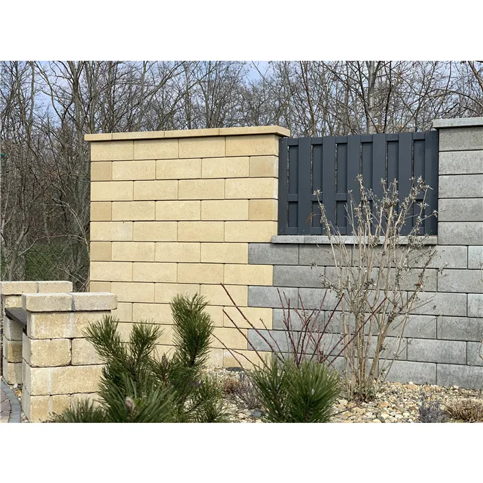 SEMMELROCK RIVAGO / plotový systém - stříška 47x27x5,5-6 cm, zdicí systém s hladkou pohledovou stranou - písková