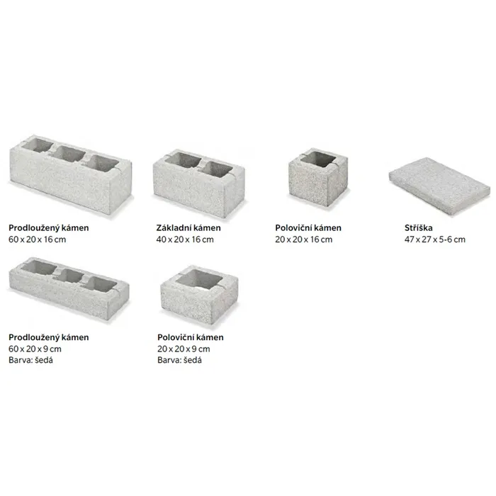 SEMMELROCK RIVAGO / plotový systém - prodloužený kámen 60x20x16 cm, zdicí systém s hladkou pohledovou stranou - šedá