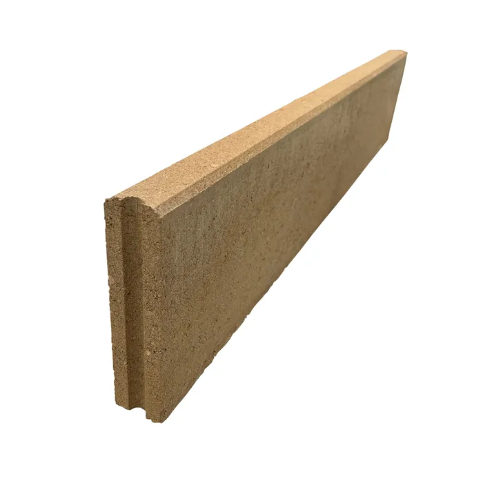 SEMMELROCK METRA 5 / chodníkový obrubník 100x5x20 cm, horní plocha rovná - karamelová