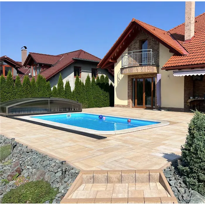 SEMMELROCK CITYTOP Grande kombi / dlažba s mikro zkosenou hranou, výška 6 cm - bíložlutokaramelová