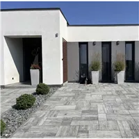 SEMMELROCK CITYTOP Grande kombi / dlažba s mikro zkosenou hranou, výška 6 cm - bíločerná