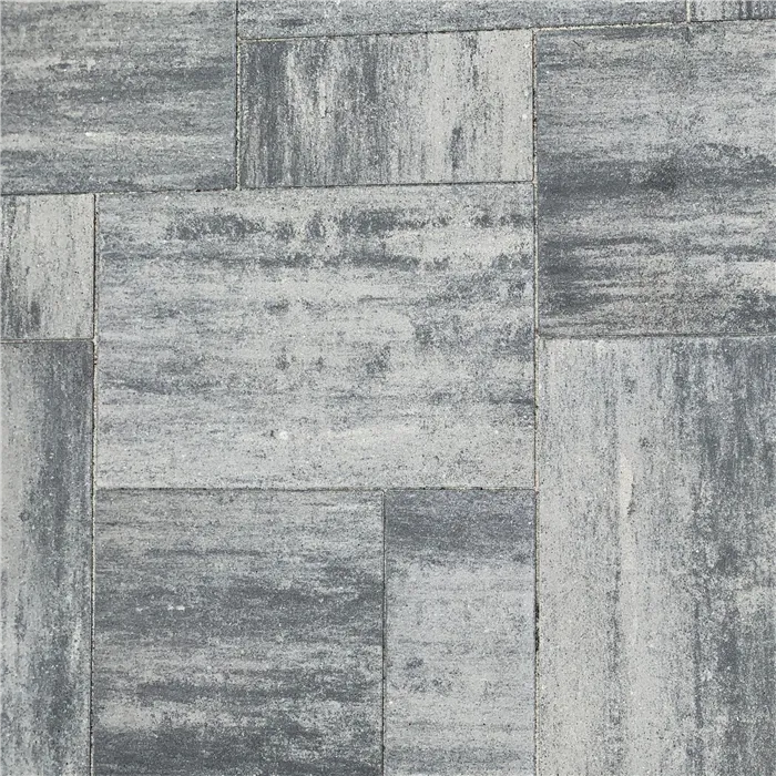 SEMMELROCK CITYTOP Grande kombi / dlažba s mikro zkosenou hranou, výška 6 cm - bíločerná