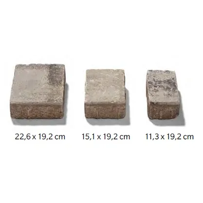 SEMMELROCK APPIA ANTICA / dlažba otloukaná 19,2x15,1x8 cm, nášlapná vrstva v jemném stínování - lávově šedá melír.