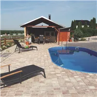 SEMMELROCK APPIA ANTICA / dlažba otloukaná 22,6x19,2x8 cm, nášlapná vrstva v jemném stínování - lávově červená melír.