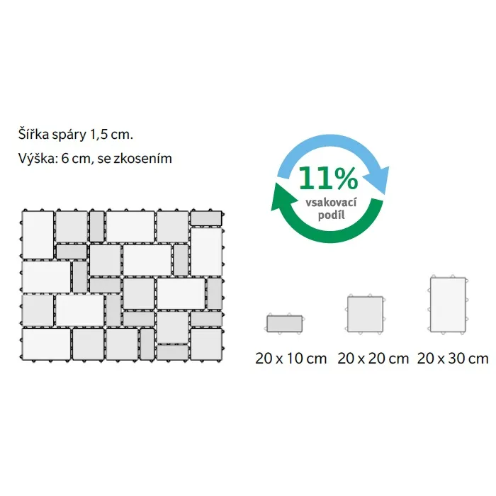SEMMELROCK CITYTOP Eko Kombi protect / dlažba se zkosenou hranou, výška 6 cm - triomix podzim