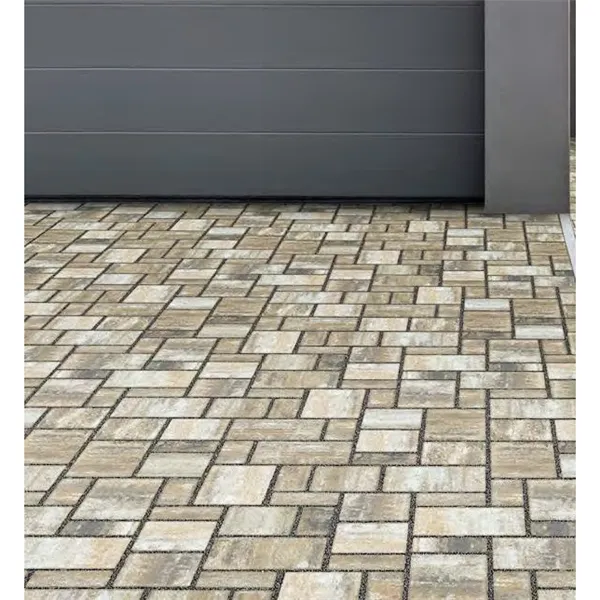 SEMMELROCK CITYTOP Eko Kombi protect / dlažba se zkosenou hranou, výška 6 cm - bílohnědočerná