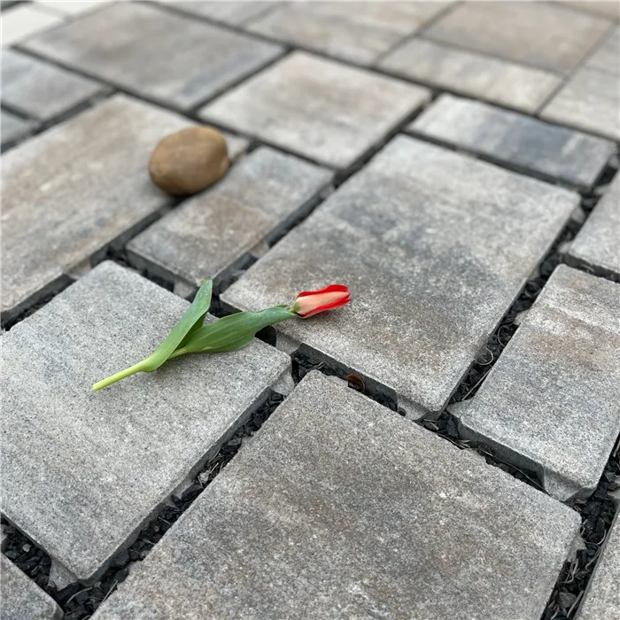 SEMMELROCK CITYTOP Eko Kombi protect / dlažba se zkosenou hranou, výška 6 cm - bílohnědočerná