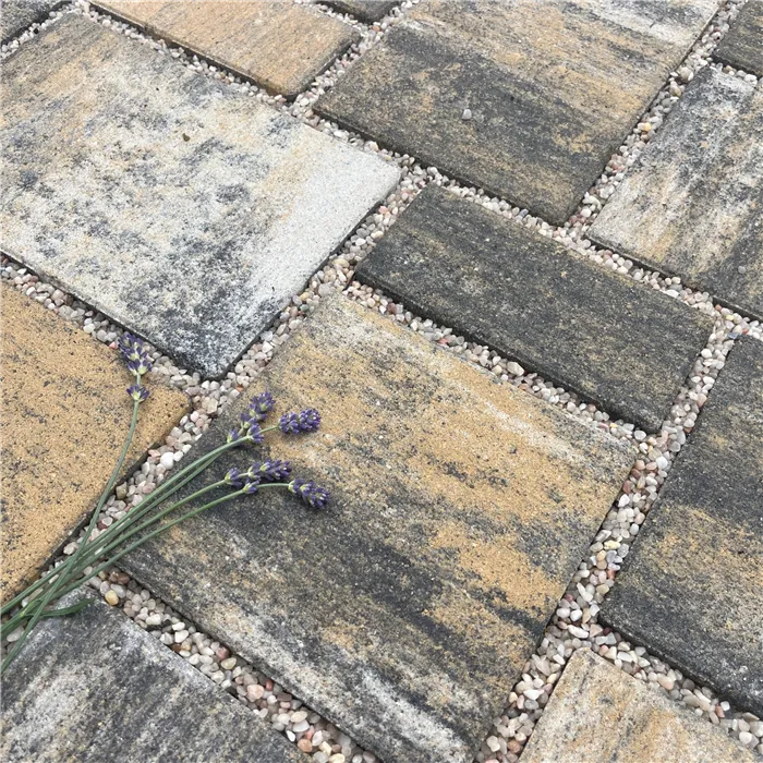 SEMMELROCK CITYTOP Eko Kombi protect / dlažba se zkosenou hranou, výška 6 cm - bíložlutočerná