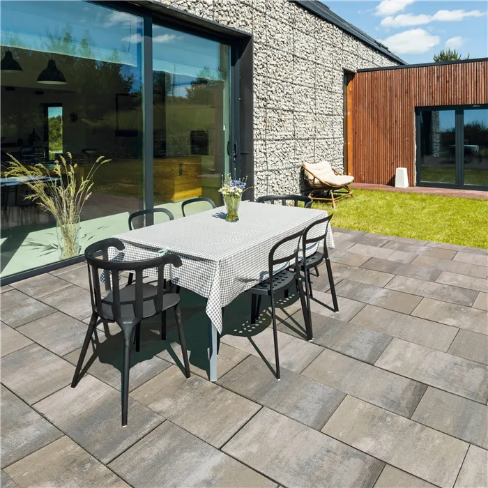 SEMMELROCK SENSO GRANDE / velkoformátová dlažba 80x60x8 cm, Semmelrock Protect - bílohnědočerná