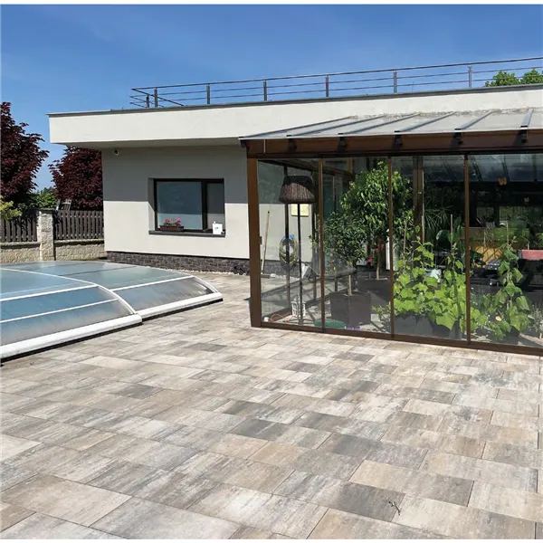 SEMMELROCK ASTI COLORI protect / dlaždice s rovnými hranami a Colorflow povrchem 60x30x8 cm - bílohnědočerná