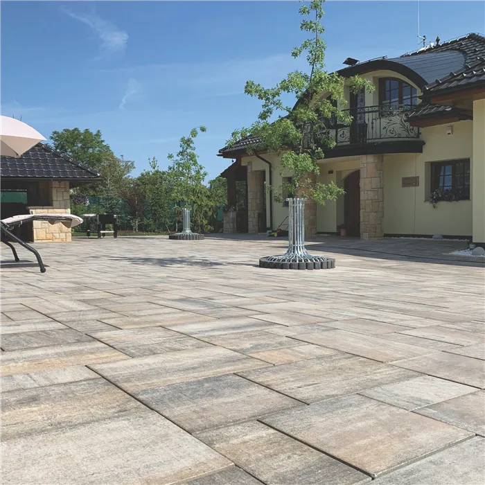 SEMMELROCK CITYTOP Grande kombi protect / dlažba s mikro zkosenou hranou, výška 6 cm - bílohnědočerná