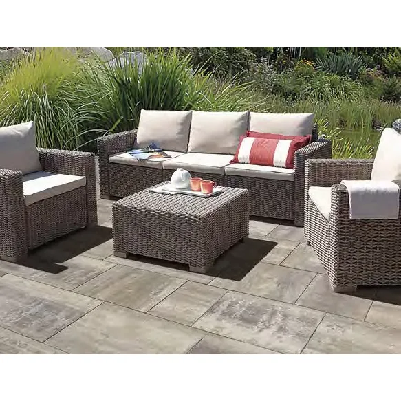 SEMMELROCK CITYTOP Grande kombi protect / dlažba s mikro zkosenou hranou, výška 6 cm - bílohnědočerná