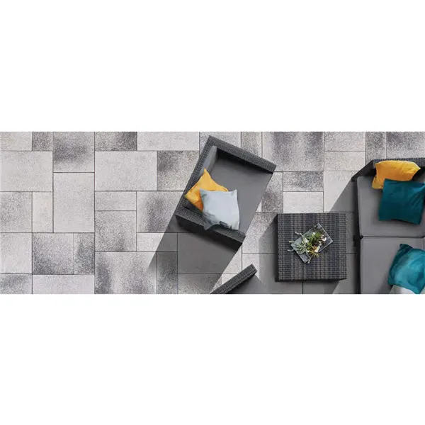 SEMMELROCK UMBRIANO kombi / dlažba, výška 6 cm, melírovaný povrch, bez zkosení - granit šedobílá