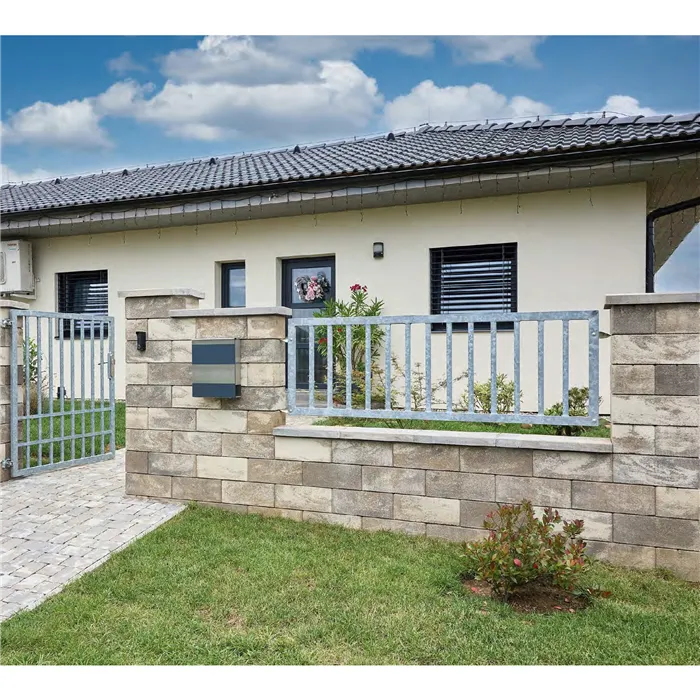 SEMMELROCK RIVAGO / plotový systém - základní kámen 40x20x16 cm, zdicí systém s hladkou pohledovou stranou - šedohnědočerná