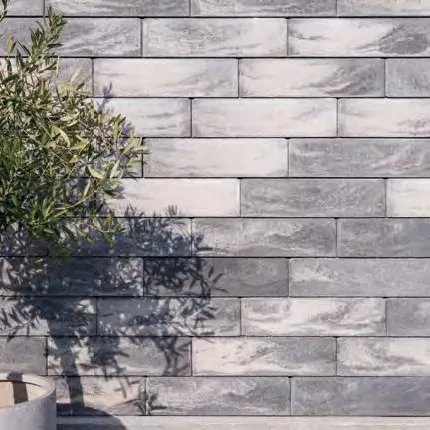 SEMMELROCK RIVAGO / plotový systém - základní kámen 40x20x16 cm, zdicí systém s hladkou pohledovou stranou - šedočerná