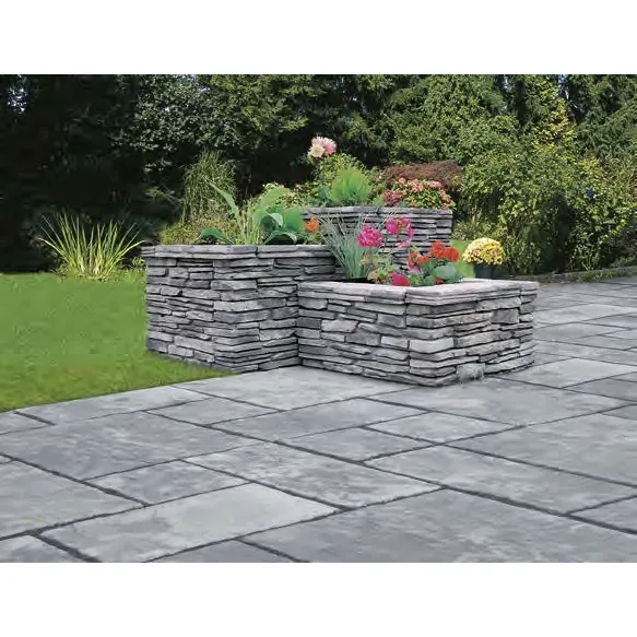 SEMMELROCK BRADSTONE MILLDALE / zeď - sloupková krycí deska 60x60x4 cm - šedá melírovaná