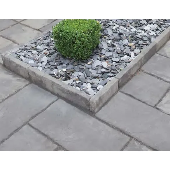 SEMMELROCK BRADSTONE MILLDALE / mix velkoplošných dlaždic, výška 3,8-4,2 cm, strukturovaný povrch - šedá melírovaná