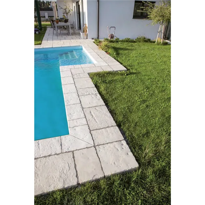 SEMMELROCK BRADSTONE OLD TOWN / bazénový lem - rohový prvek 45x45x4 cm - slonovinová