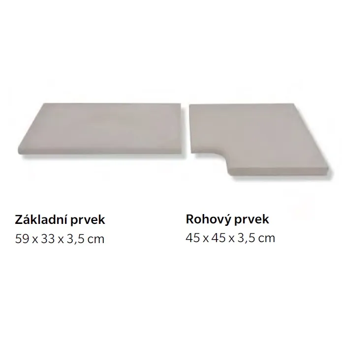 SEMMELROCK UNIVERZÁLNÍ BAZÉNOVÝ LEM / základní prvek 59x33x3,5 - šedá