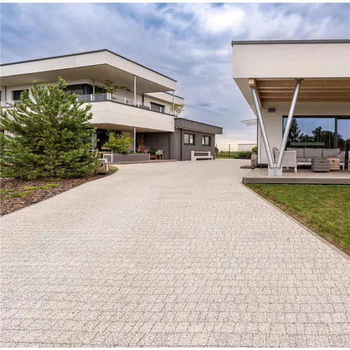 SEMMELROCK NATURO / maloformátová dlažba, výška 6 cm, nepravidelný tvar - granit světlá 