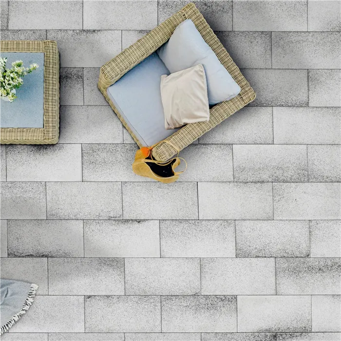 SEMMELROCK UMBRIANO / dlažba 50x25x8 cm, melírovaný povrch, bez zkosení - granit šedobílá