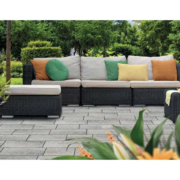 SEMMELROCK UMBRIANO / dlažba 50x25x8 cm, melírovaný povrch, bez zkosení - granit šedobílá