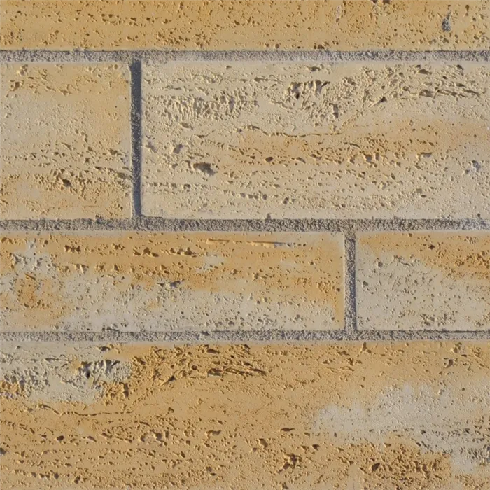 SEMMELROCK BELLAMONTE / plotový systém se vzhledem broušeného travertinu - základní kámen 40x20x15 cm - medová melírovaná