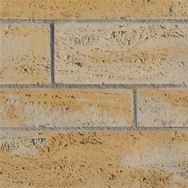 SEMMELROCK BELLAMONTE / plotový systém se vzhledem broušeného travertinu - poloviční kámen nízký 20x20x10 cm - medová melírovaná