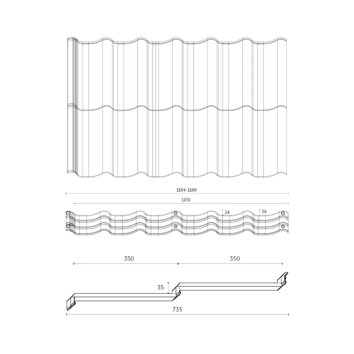 BUDMAT / BELLA SARA 350/1150 D-MAT PLUS RAL 7016 - antracit