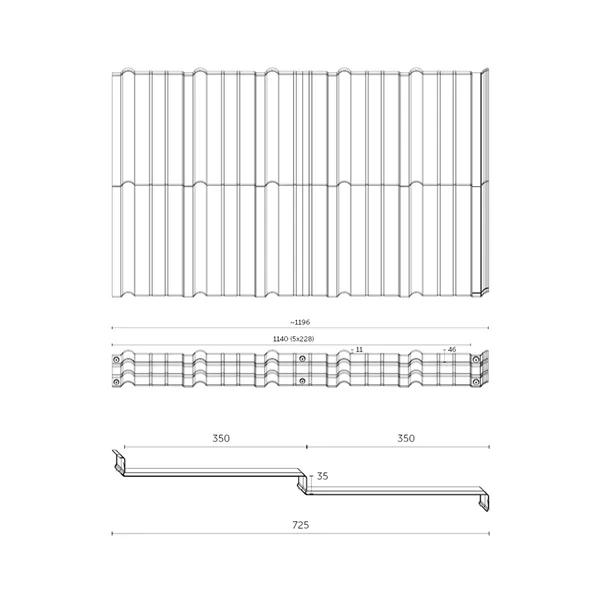 BUDMAT / MURANO 350/1140 D-MATT RAL 7016 - antracit